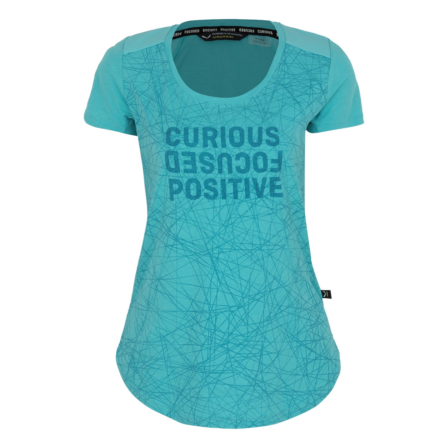 Salewa Women's Alpine Hemp Print T-Shirts Blue UNE-806947